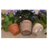 O - Artificial Floral Arrangements Mixed Lot - Pots, Vases & Fronds