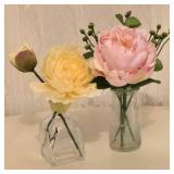 O - Artificial Floral Arrangements Mixed Lot - Pots, Vases & Fronds