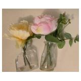 O - Artificial Floral Arrangements Mixed Lot - Pots, Vases & Fronds