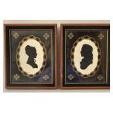 O - Wedding Cake Topper - Vintage Wallace Nutting Silhouettes & Frame Pair Mixed Lot