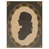 O - Wedding Cake Topper - Vintage Wallace Nutting Silhouettes & Frame Pair Mixed Lot