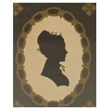 O - Wedding Cake Topper - Vintage Wallace Nutting Silhouettes & Frame Pair Mixed Lot