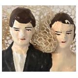 O - Wedding Cake Topper - Vintage Wallace Nutting Silhouettes & Frame Pair Mixed Lot