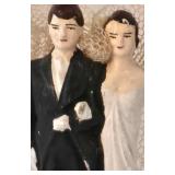 O - Wedding Cake Topper - Vintage Wallace Nutting Silhouettes & Frame Pair Mixed Lot