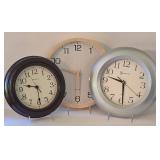 O - Wall Clocks - KESIN, Timekeeper & Westclox (Lot of 3)