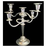 LR - Silver Plate Candelabra Pair Sheffield England Adjustable Arms