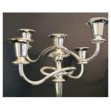LR - Silver Plate Candelabra Pair Sheffield England Adjustable Arms