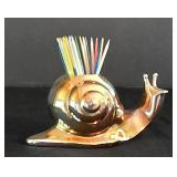 LR - Snail Planter, Toothpick Holder & Covered Dish Mixed Lot