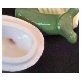 LR - Snail Planter, Toothpick Holder & Covered Dish Mixed Lot