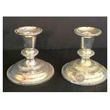 LR - Silver Plate Candle Holders Pair 4 in
