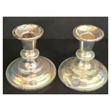 LR - Silver Plate Candle Holders Pair 4 in