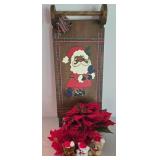 LL-ST - Christmas Santa Sled Tabletop Arrangement Bears & Poinsettia