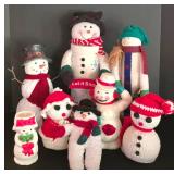 LL-ST - Snowman Figures & Candles Mixed Lot Avon Mrs Snowlight, St Nicholas Square