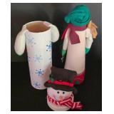 LL-ST - Snowman Figures & Candles Mixed Lot Avon Mrs Snowlight, St Nicholas Square