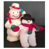 LL-ST - Snowman Figures & Candles Mixed Lot Avon Mrs Snowlight, St Nicholas Square