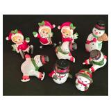LL-ST - Christmas Figurines Skater Girls, Snowmen & Salt & Pepper Set (Lot of 9)