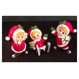 LL-ST - Christmas Figurines Skater Girls, Snowmen & Salt & Pepper Set (Lot of 9)