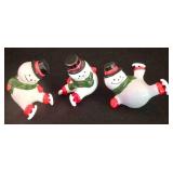 LL-ST - Christmas Figurines Skater Girls, Snowmen & Salt & Pepper Set (Lot of 9)