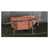 LL-ST - Christmas Sleigh Decor Wicker & Metal Bears (Lot of 2)