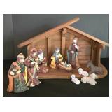 LL-ST - Nativity Set MaxCraft Wooden Manger (Lot of 12)