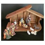 LL-ST - Nativity Set MaxCraft Wooden Manger (Lot of 12)