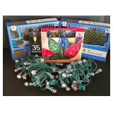 LL-ST - Christmas Lights Mixed Lot - 3 New in Package Sets & 2 Faceted Globe Strings