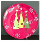 LL-ST - Christmas Serveware Mixed Lot - Teleflora Pedestal Bowl, Snowflake Plates, Holly Napkins & Tray