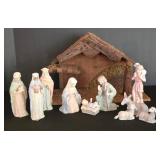 LL-ST - Nativity Scene - Lefton Christopher Collection Wooden Manger (Lot of 12)
