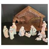 LL-ST - Nativity Scene - Lefton Christopher Collection Wooden Manger (Lot of 12)