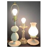 LL-ST - Vintage Hobnail Lamp Mixed Lot - 3 Pieces