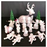 LL-ST - Christmas Ornaments - Goebel, Fenton & Dept 56 White Ceramic Mixed Lot