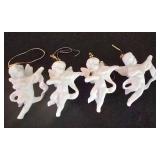 LL-ST - Christmas Ornaments - Goebel, Fenton & Dept 56 White Ceramic Mixed Lot