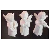 LL-ST - Christmas Ornaments - Goebel, Fenton & Dept 56 White Ceramic Mixed Lot