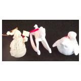 LL-ST - Christmas Ornaments - Goebel, Fenton & Dept 56 White Ceramic Mixed Lot