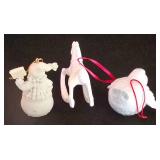 LL-ST - Christmas Ornaments - Goebel, Fenton & Dept 56 White Ceramic Mixed Lot