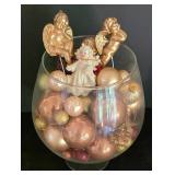 LL-ST - Christmas Angel Candle Holders & Ornament Bowl Mixed Lot