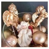 LL-ST - Christmas Angel Candle Holders & Ornament Bowl Mixed Lot