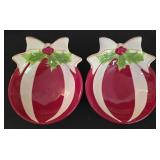 LL-ST - Christmas Serving Trays & Plates Oneida, St. Nicholas Square & Holly Hobbie Mixed Lot