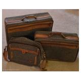 LL-ST - Luggage Set - Vintage Hartmann 3-Piece With Leather Trim