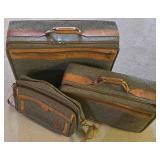 LL-ST - Luggage Set - Vintage Hartmann 3-Piece With Leather Trim