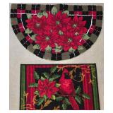 LL-ST - Christmas Decor Mixed Lot - Wrapping Paper, String Lights, Rugs, Basket & Ornaments
