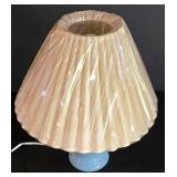 LL-ST - Blue Ceramic Table Lamps With Pleated Shades (Lot of 2)