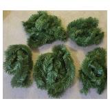 LL-ST - Faux Fir Garland Mixed Lot of 5 One 9 Ft New in Package