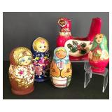LL-ST - 5-Piece Nesting Doll Sets & Bird Planter Mixed Lot