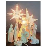 LL-ST - Vintage Nativity Figures & Lighted Tree Toppers Mixed Lot Lefton Christopher Collection