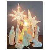 LL-ST - Vintage Nativity Figures & Lighted Tree Toppers Mixed Lot Lefton Christopher Collection