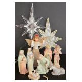 LL-ST - Vintage Nativity Figures & Lighted Tree Toppers Mixed Lot Lefton Christopher Collection