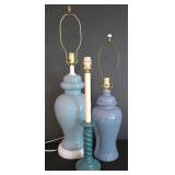 LL-ST - Table Lamps - Set of 3 Blue Ceramic