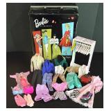 LL-ST - Vintage Barbie Doll Clothes Storage Suitcase With Outfits & Ken Outfit