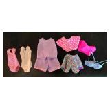 LL-ST - Vintage Barbie Doll Clothes Storage Suitcase With Outfits & Ken Outfit